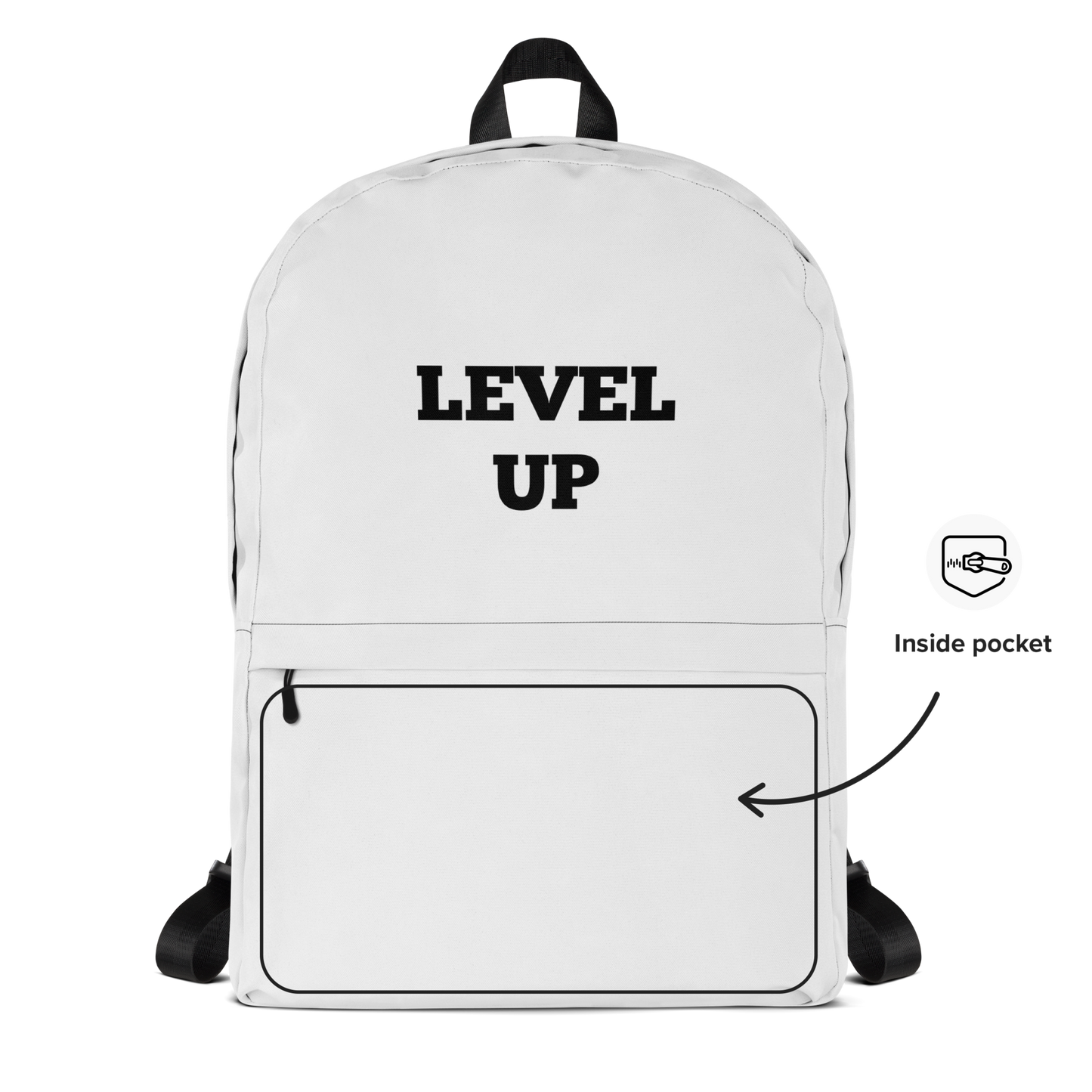 White Level Up Backpacks