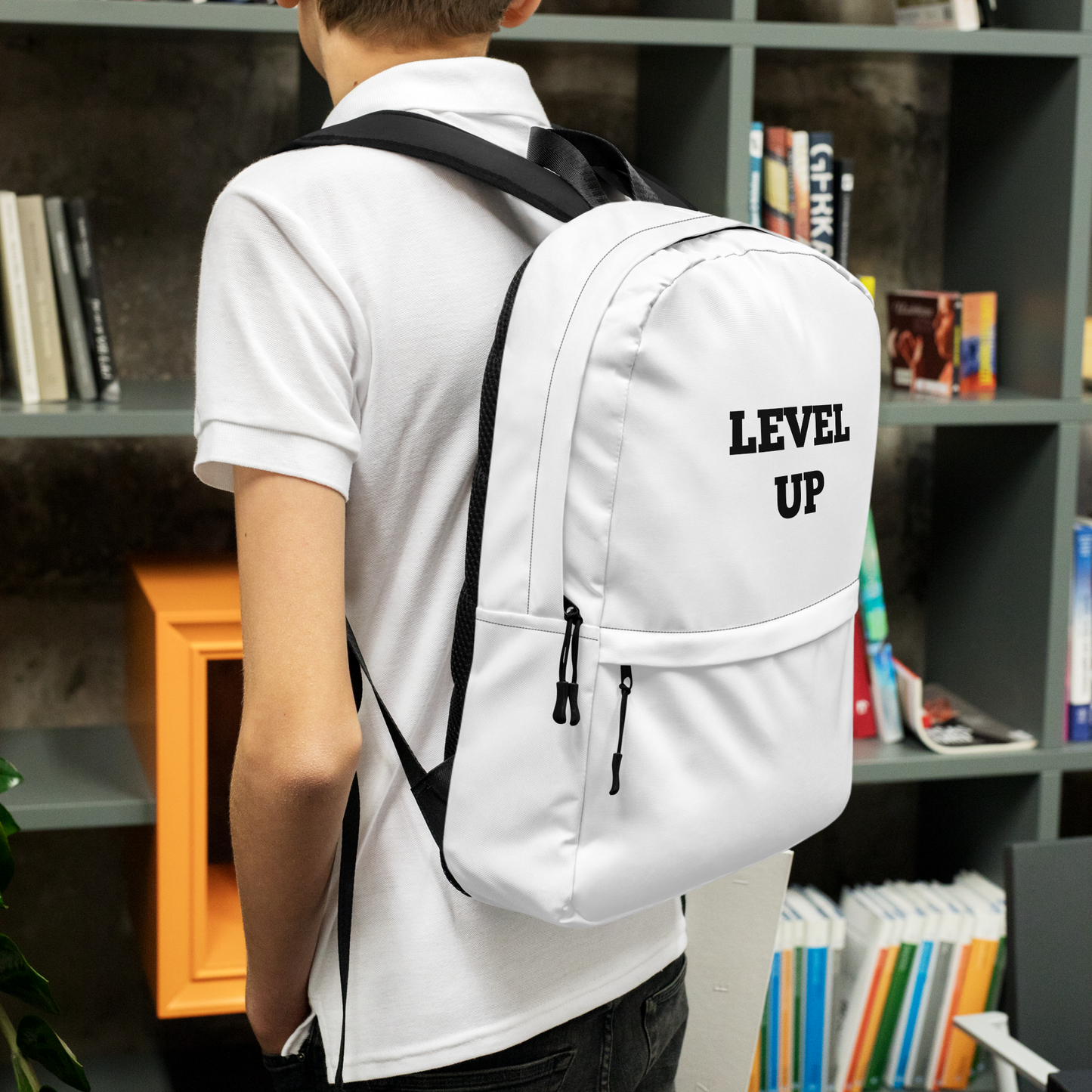 White Level Up Backpacks