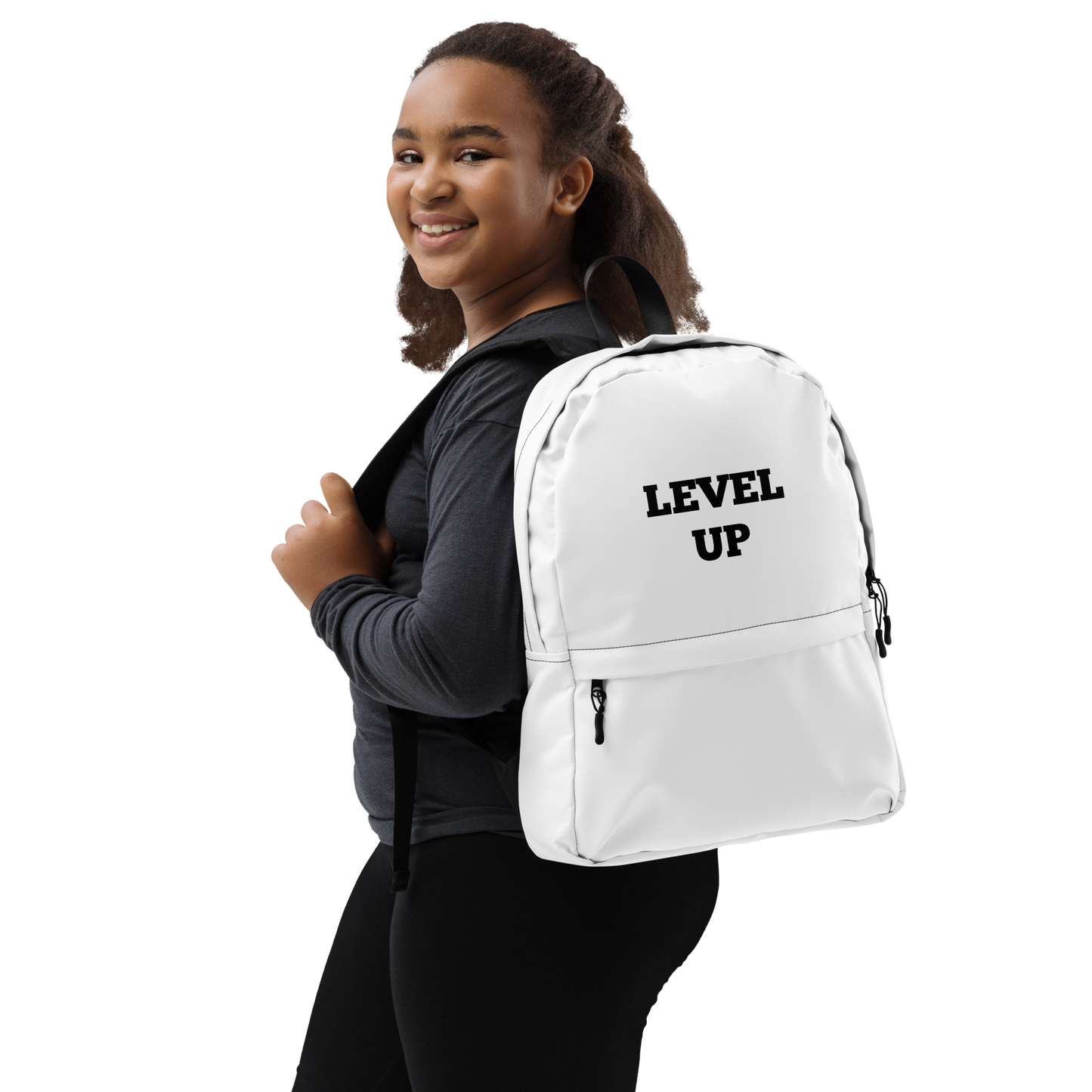 White Level Up Backpacks