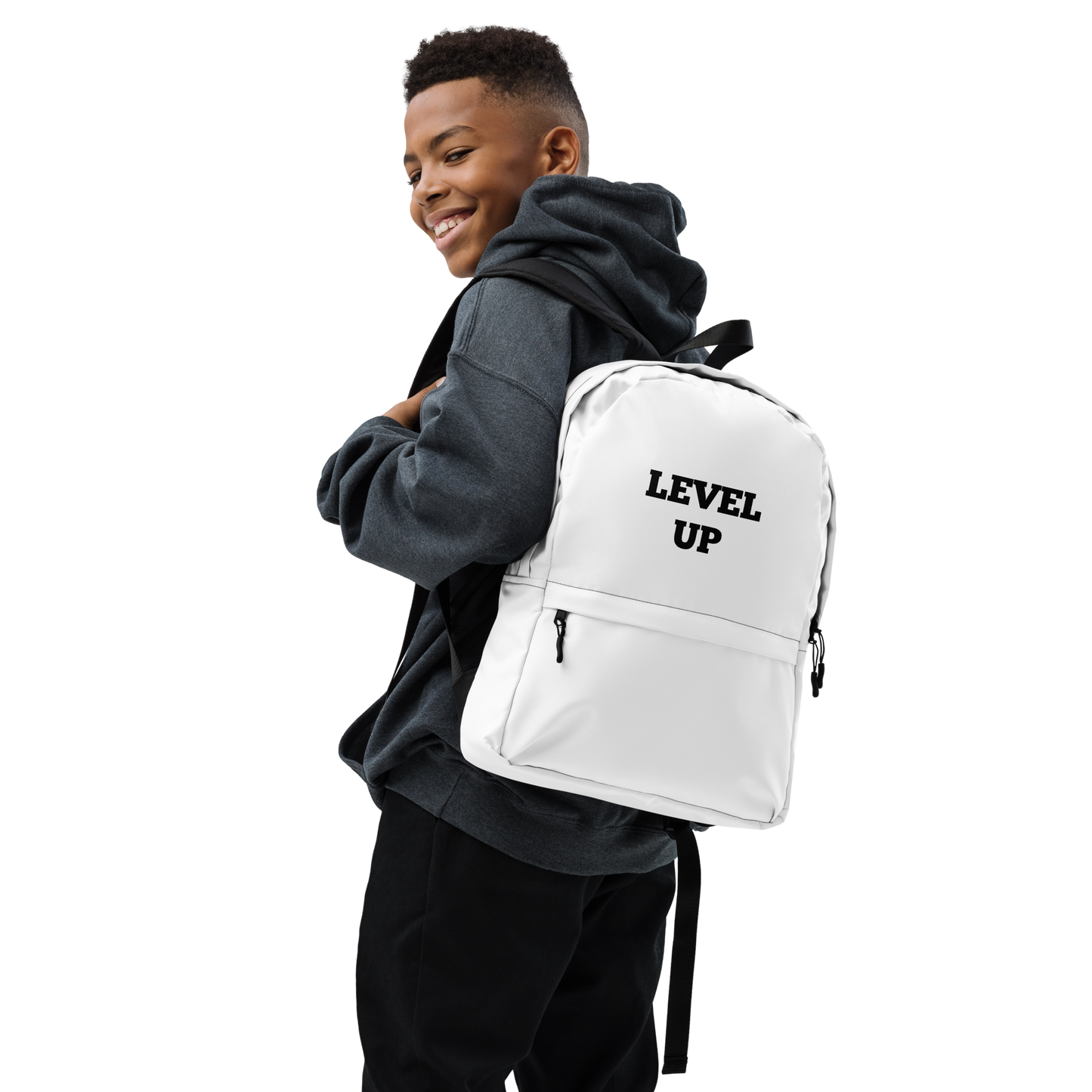 White Level Up Backpacks