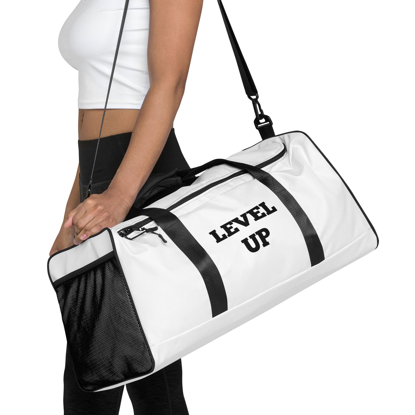 White Level Up Duffle Bags