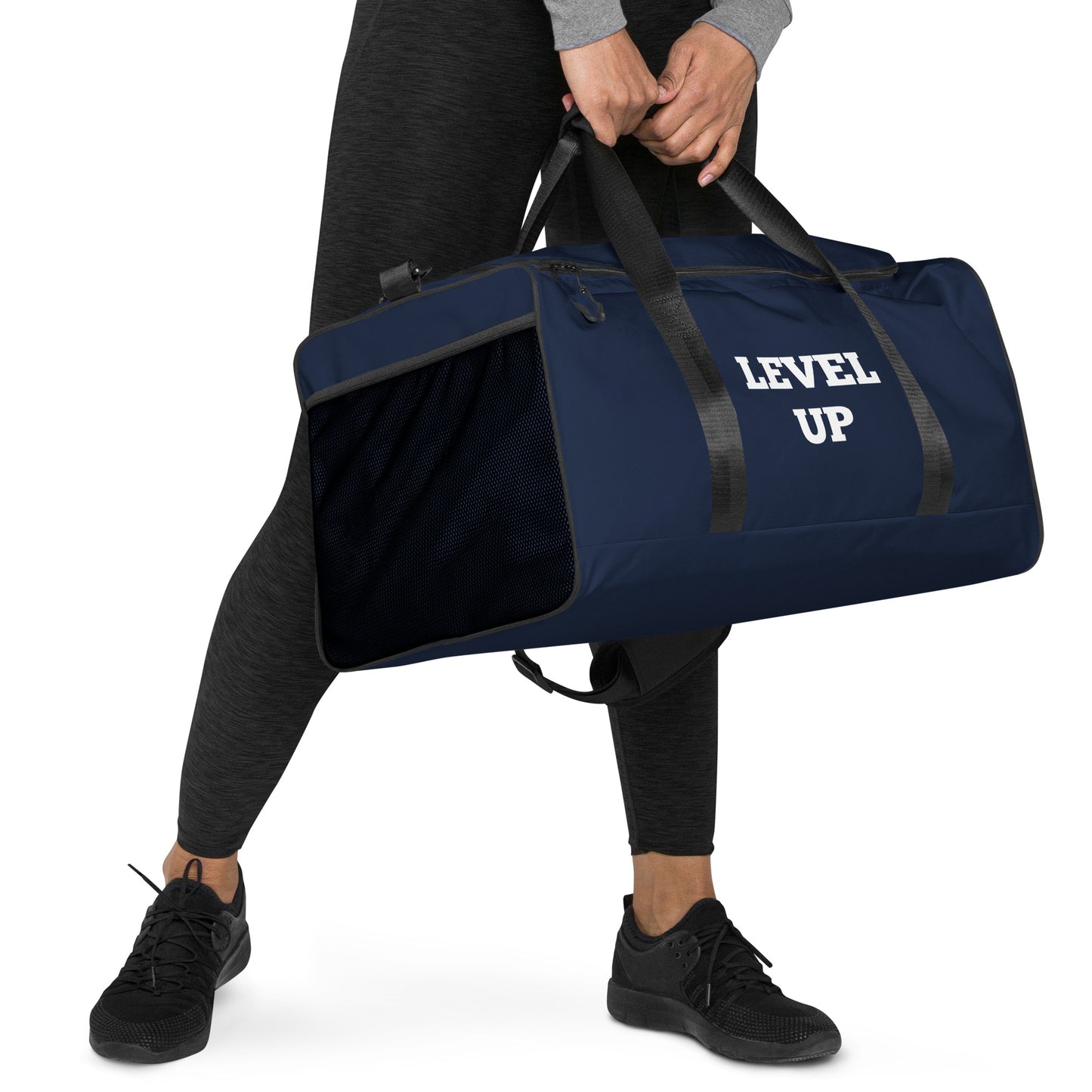 Navy Level Up Duffle Bags