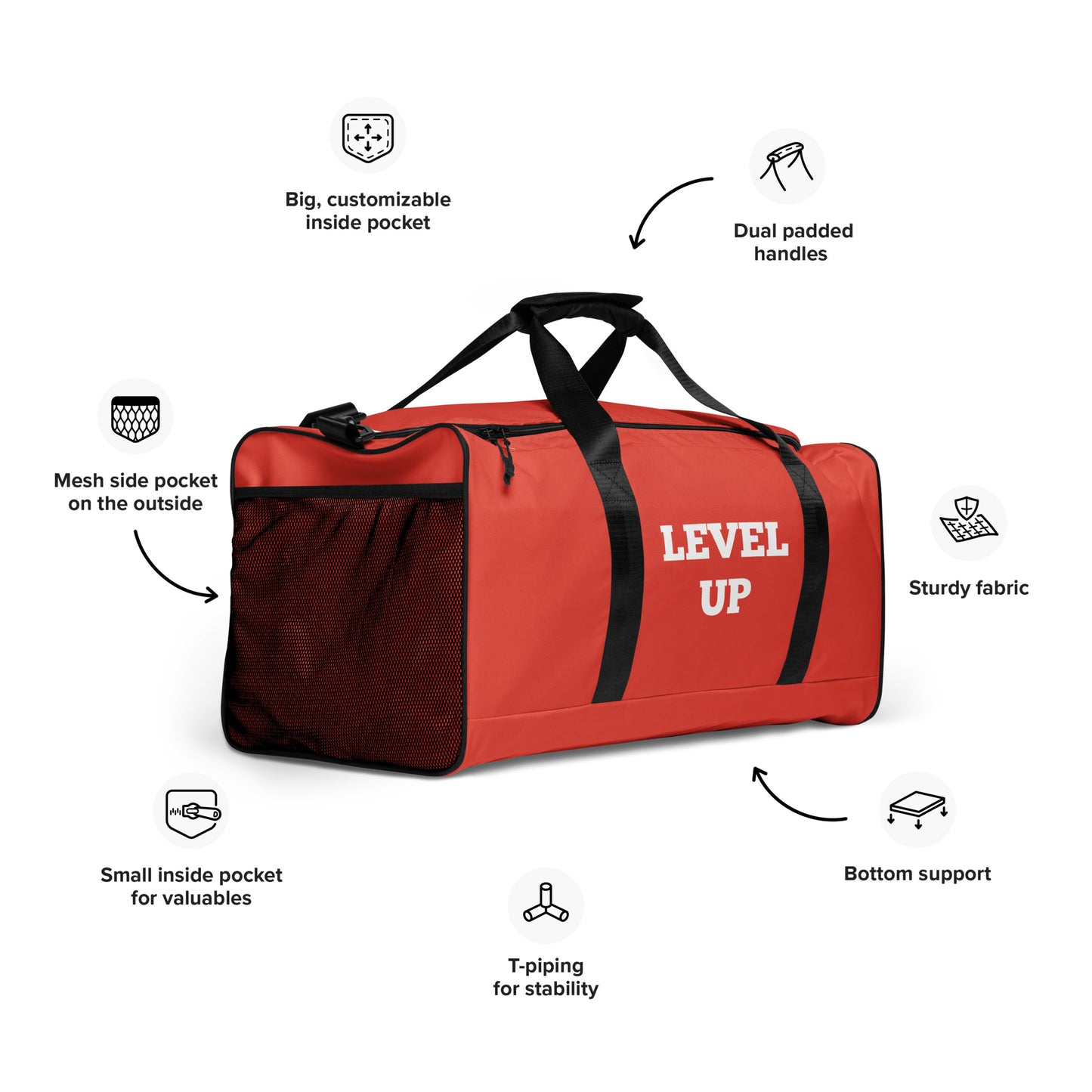 Coral Level Up Duffle Bags