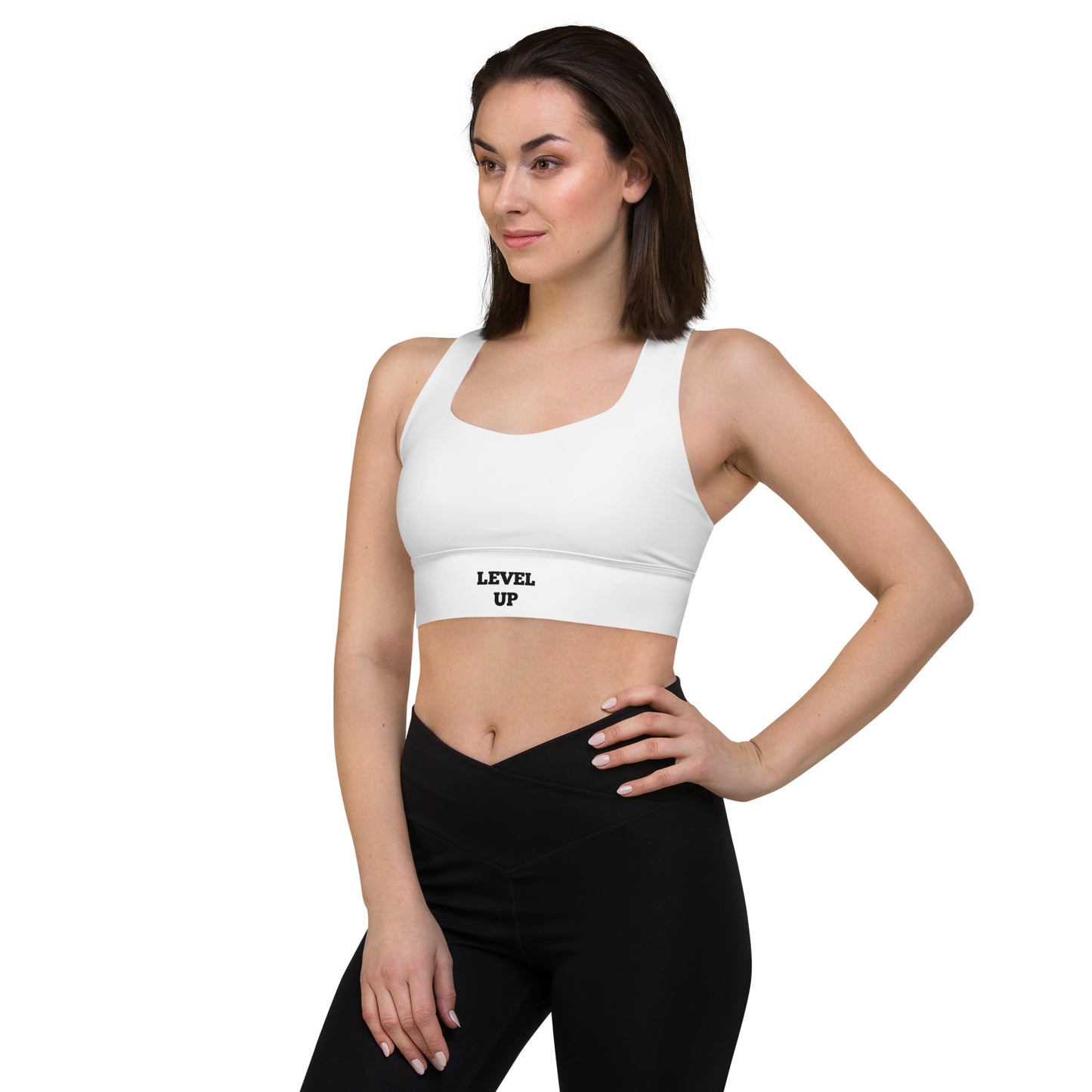 White Level Up Sports Bras