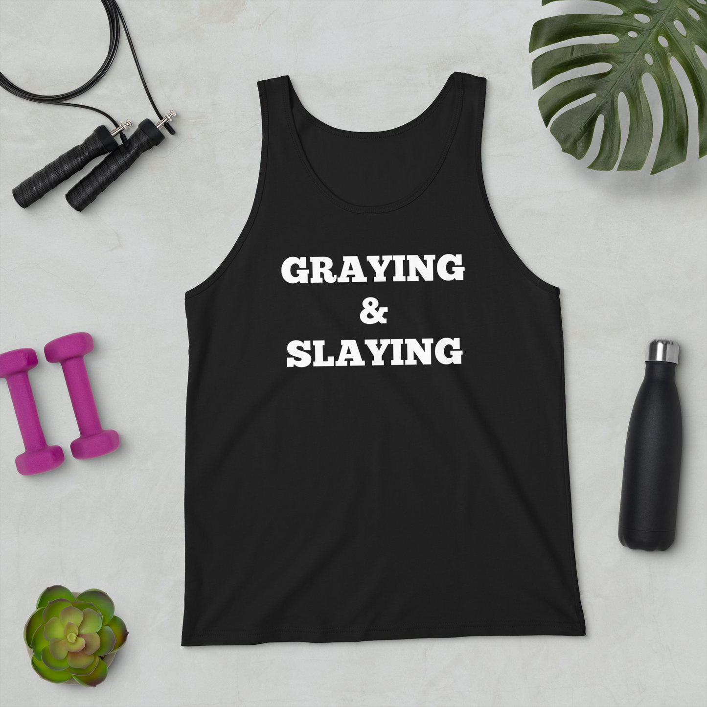 Graying & Slaying Tank Tops