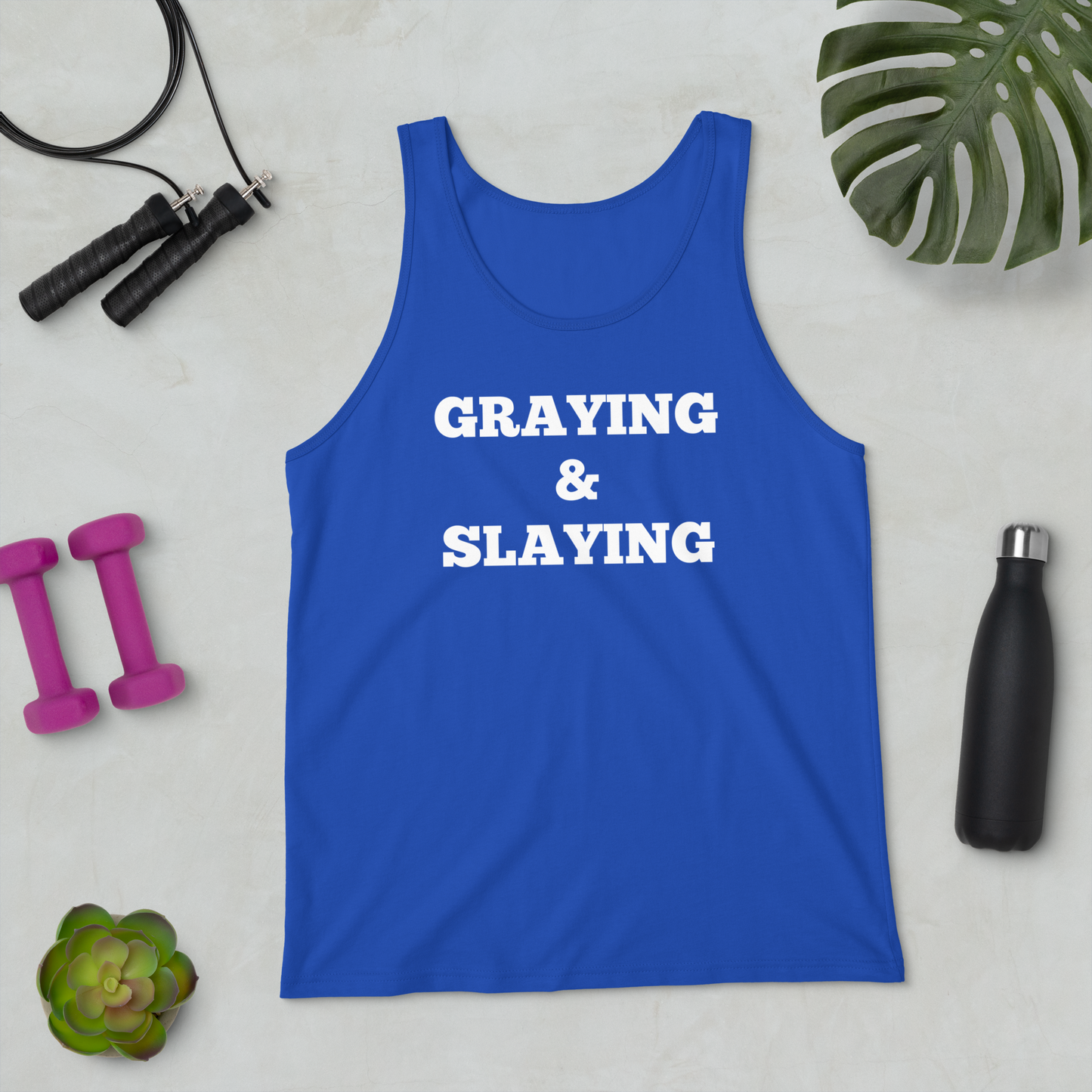 Graying & Slaying Tank Tops